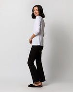 Load image into Gallery viewer, Long-Sleeved Boatneck Tee in White Pima Cotton
