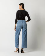 Load image into Gallery viewer, Long-Sleeved Boatneck Tee in Black Pima Cotton
