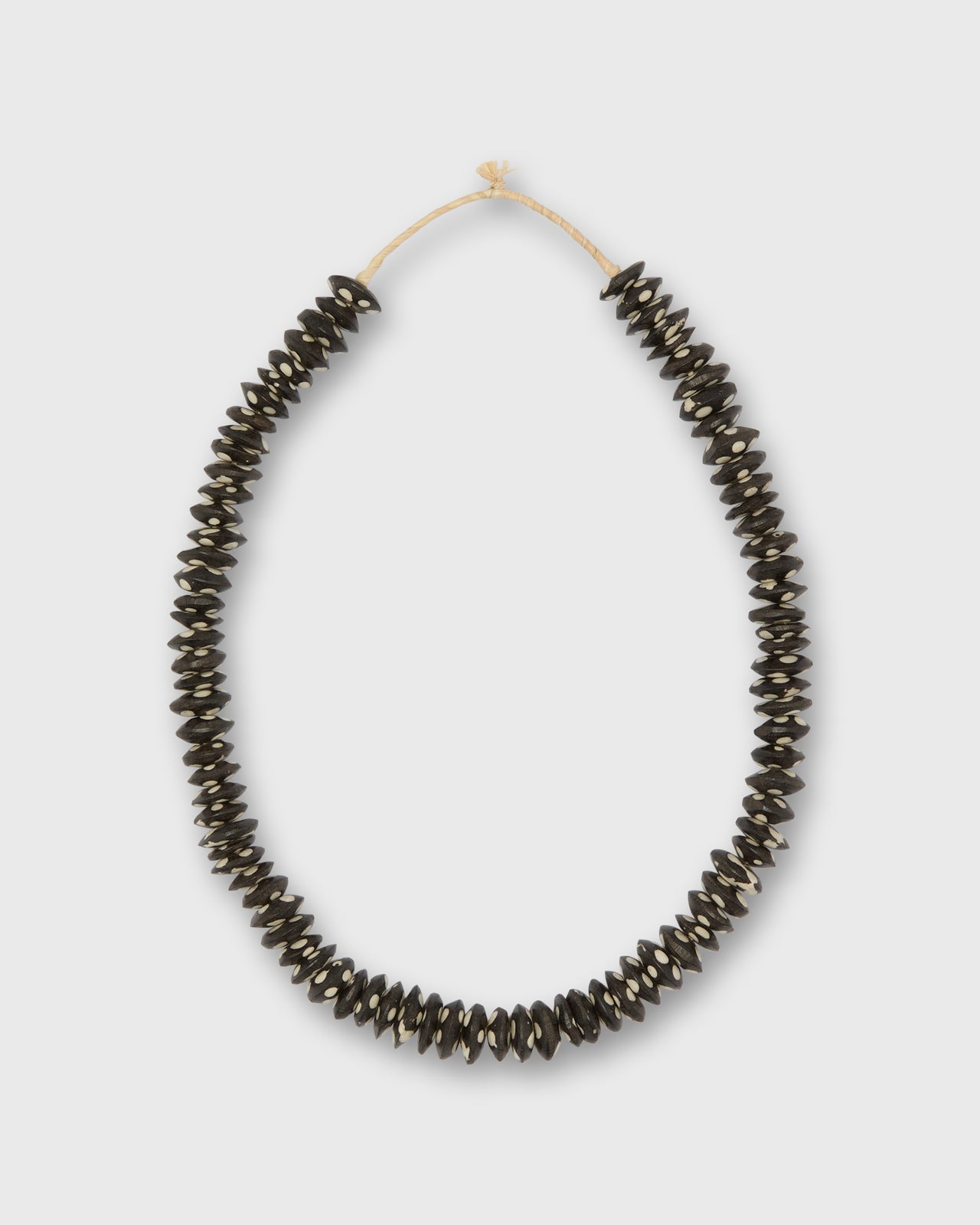 Stacked Disk Cowbone Beads in Brown/White Dot