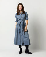 Load image into Gallery viewer, Classic Shirtwaist Dress in Indigo Cotolino Chambray
