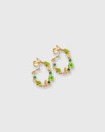 Load image into Gallery viewer, Mini Flower Whirl Earrings in Gold/Jade/Peridot
