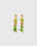 Load image into Gallery viewer, Mini Flower Whirl Earrings in Gold/Jade/Peridot
