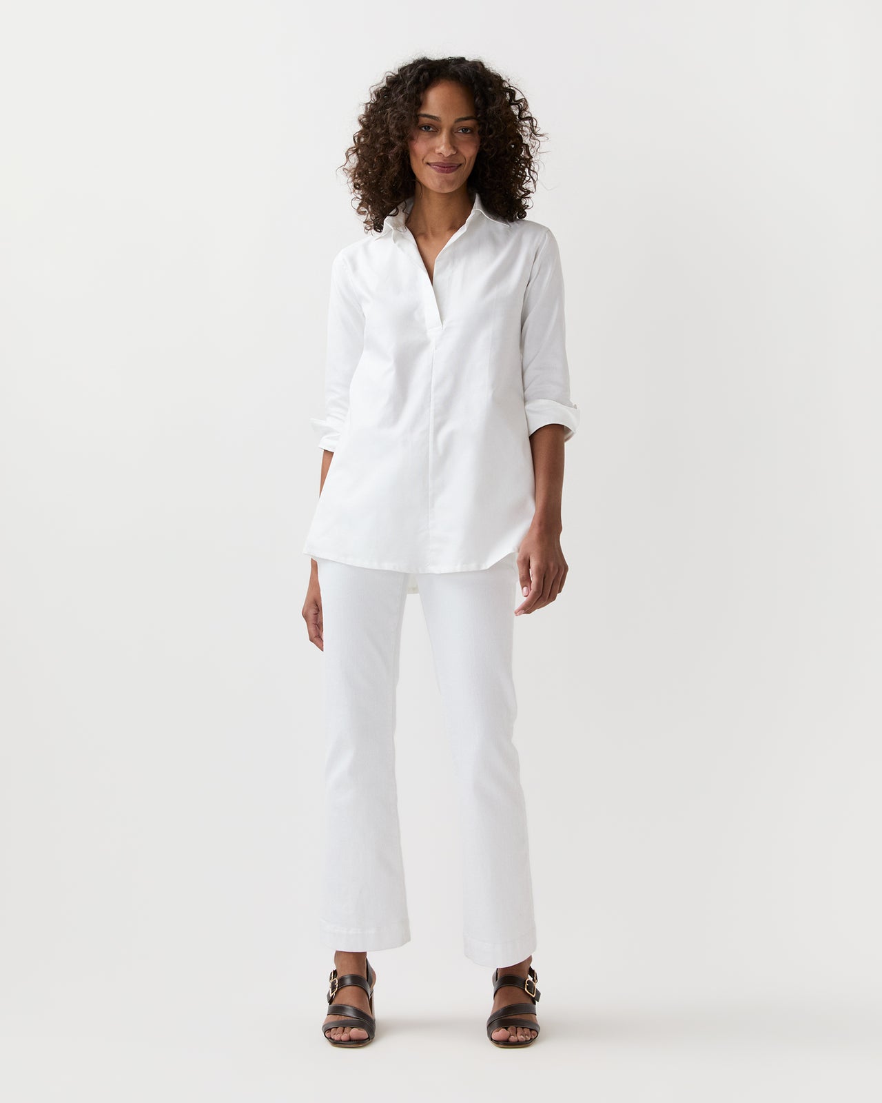 Designer Tunic in White Roxford
