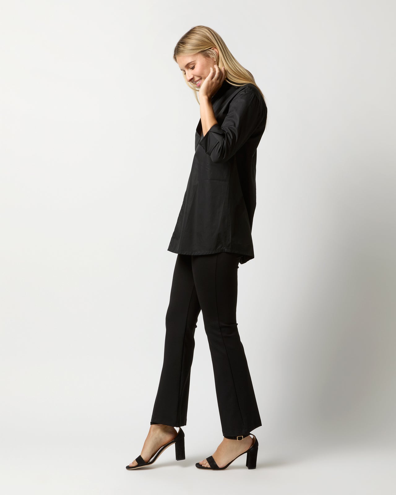 Designer Tunic in Black Poplin