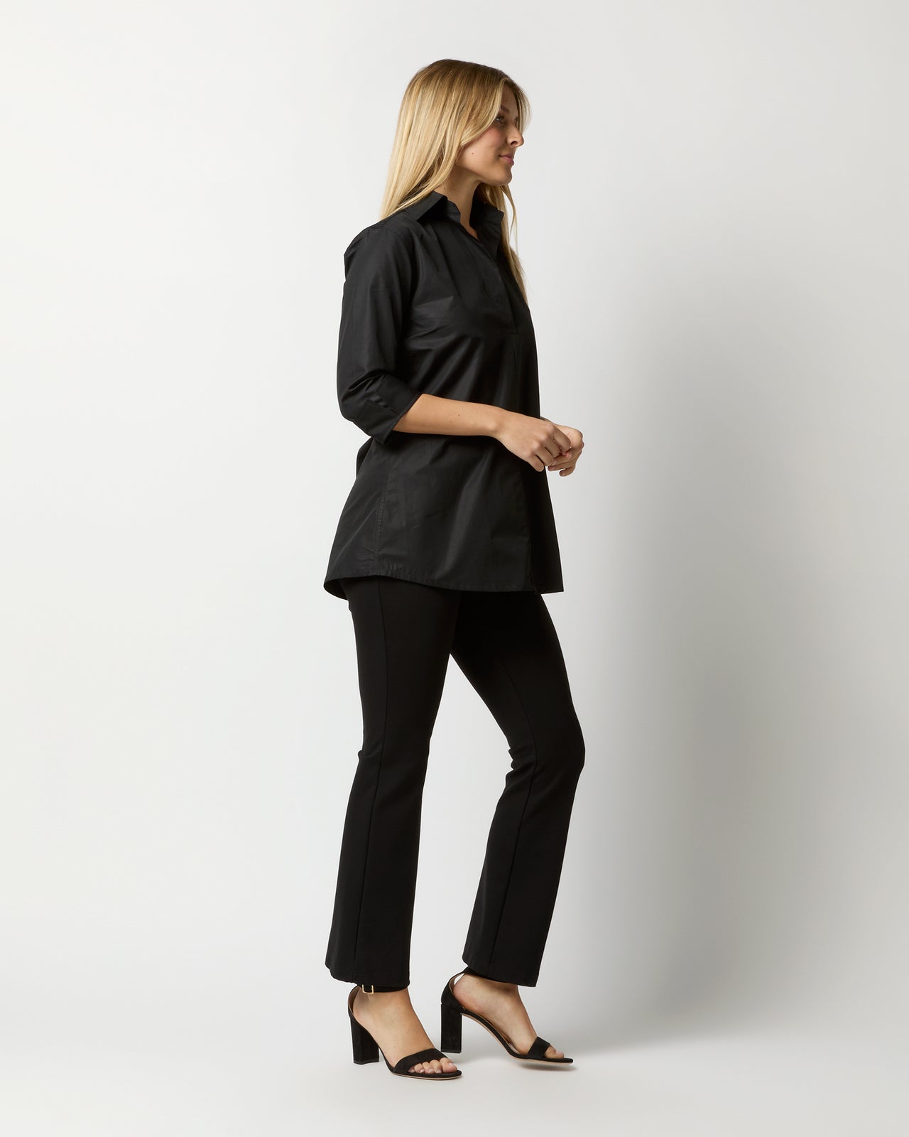 Designer Tunic in Black Poplin