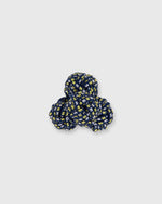 Load image into Gallery viewer, Small Silk Knot Cufflinks in Dark Teal/Yellow Small Weave
