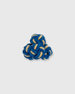 Load image into Gallery viewer, Small Silk Knot Cufflinks in Blue/Yellow
