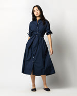 Load image into Gallery viewer, Classic Shirtwaist Dress in Navy Poplin
