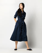 Load image into Gallery viewer, Classic Shirtwaist Dress in Navy Poplin
