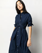 Load image into Gallery viewer, Classic Shirtwaist Dress in Navy Poplin
