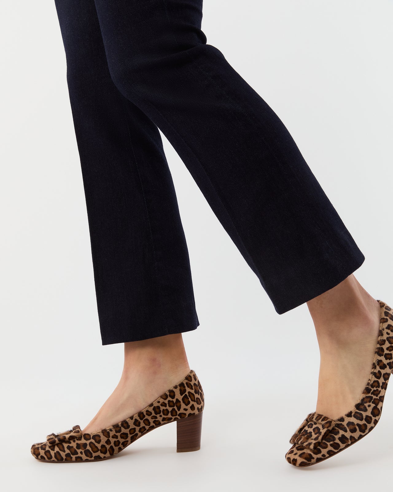 Faye Flare Cropped Pant in Indigo Stretch Denim