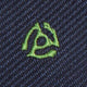 Silk Woven Club Tie in Navy/Green 45 Turntable Adapter
