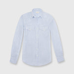 Load image into Gallery viewer, Made-to-Order Fabric in Blue University Stripe Oxford
