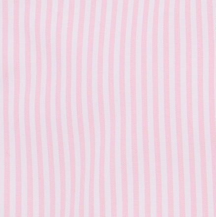 Spread Collar Dress Shirt in Pink Small Bengal Stripe Poplin