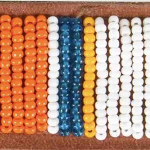 1.25" African Beaded Belt in Blue/Orange Multi Kite Design