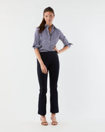 Load image into Gallery viewer, Faye Flare Cropped Pant in Navy Ponte Knit
