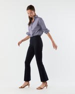 Load image into Gallery viewer, Faye Flare Cropped Pant in Navy Ponte Knit
