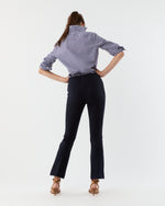 Load image into Gallery viewer, Faye Flare Cropped Pant in Navy Ponte Knit
