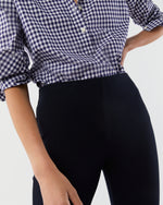 Load image into Gallery viewer, Faye Flare Cropped Pant in Navy Ponte Knit
