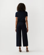 Load image into Gallery viewer, Faye Wide-Leg Cropped Pant in Navy Ponte Knit
