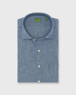 Load image into Gallery viewer, Spread Collar Sport Shirt in Extra Light Washed Indigo Chambray
