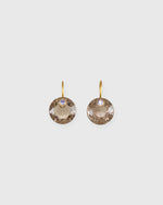 Load image into Gallery viewer, Small Round Gem Earrings in Smokey Quartz/Tanzanite
