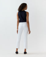 Load image into Gallery viewer, Faye Flare Cropped Pant in White Garment-Dyed Stretch Twill
