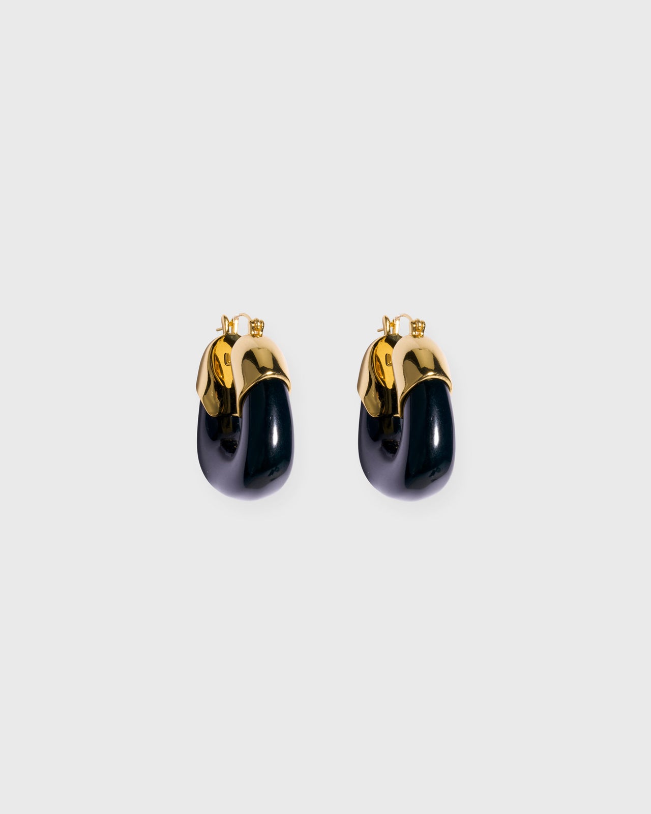 Organic Hoop Earrings in Midnight
