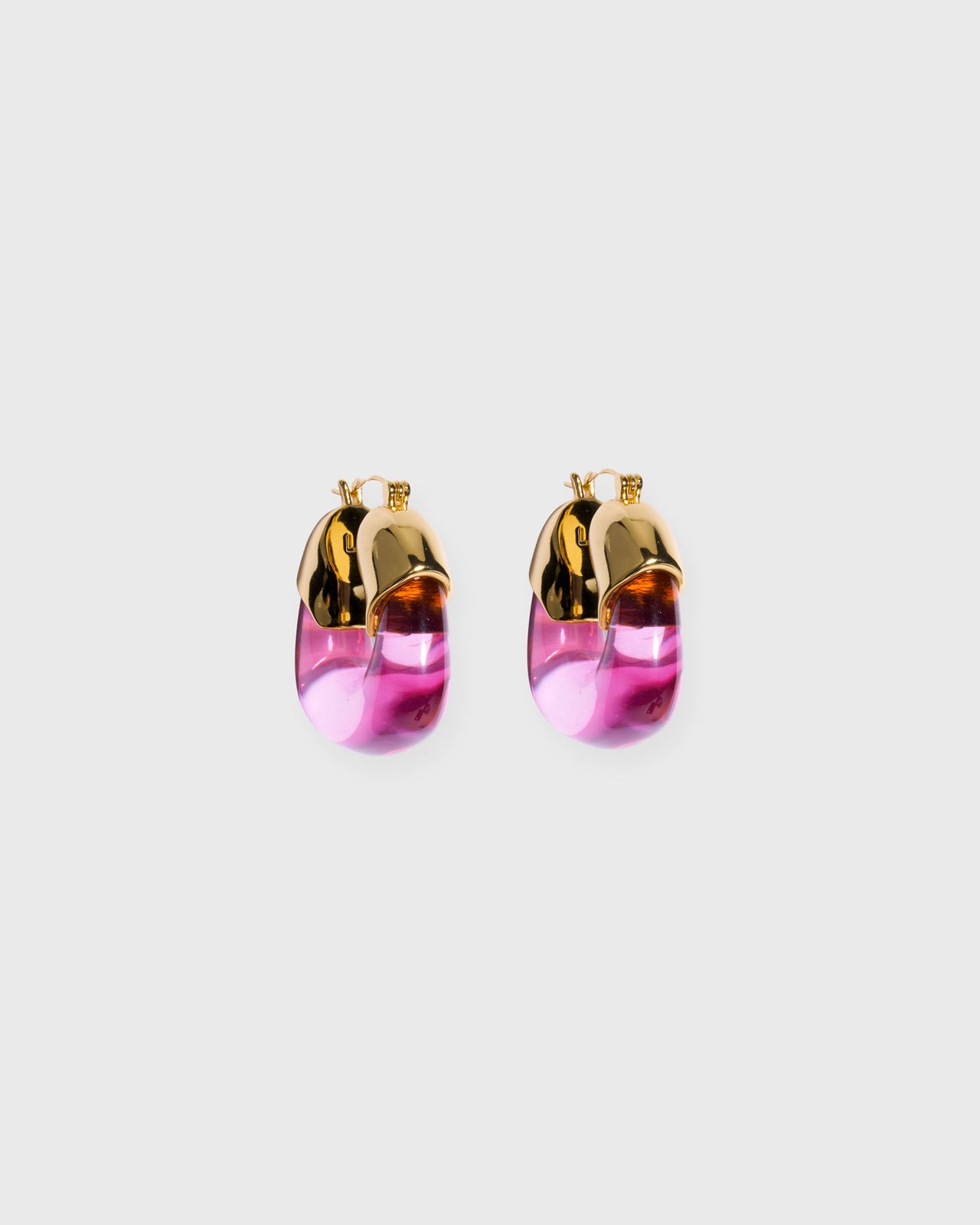 Organic Hoop Earrings in Flamingo