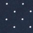 Irish Poplin Tie in Navy/White Dot