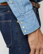 Load image into Gallery viewer, Western Work Shirt in Extra Light Washed Indigo Chambray
