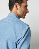 Load image into Gallery viewer, Western Work Shirt in Extra Light Washed Indigo Chambray
