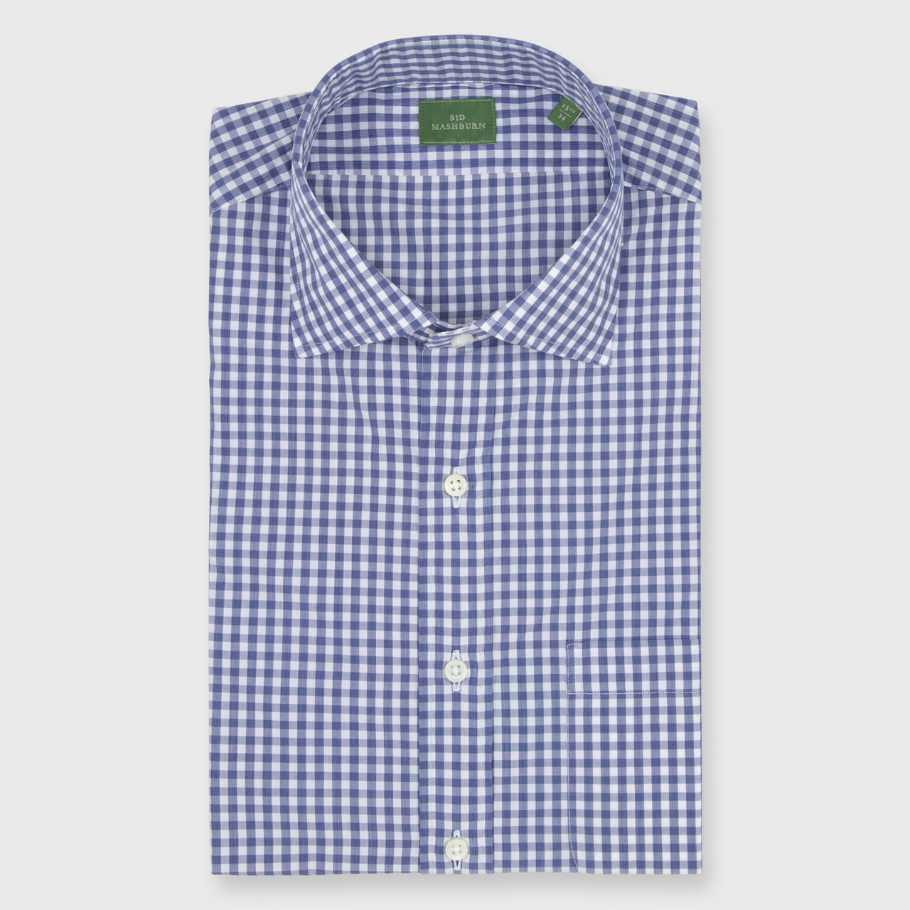 Made-to-Measure Shirt in Blue Gingham Poplin
