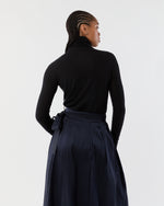 Load image into Gallery viewer, Superfine Funnel-Neck Sweater in Black Cashmere

