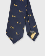 Load image into Gallery viewer, Silk Club Tie in Blue/Gold Bull &amp; Bear
