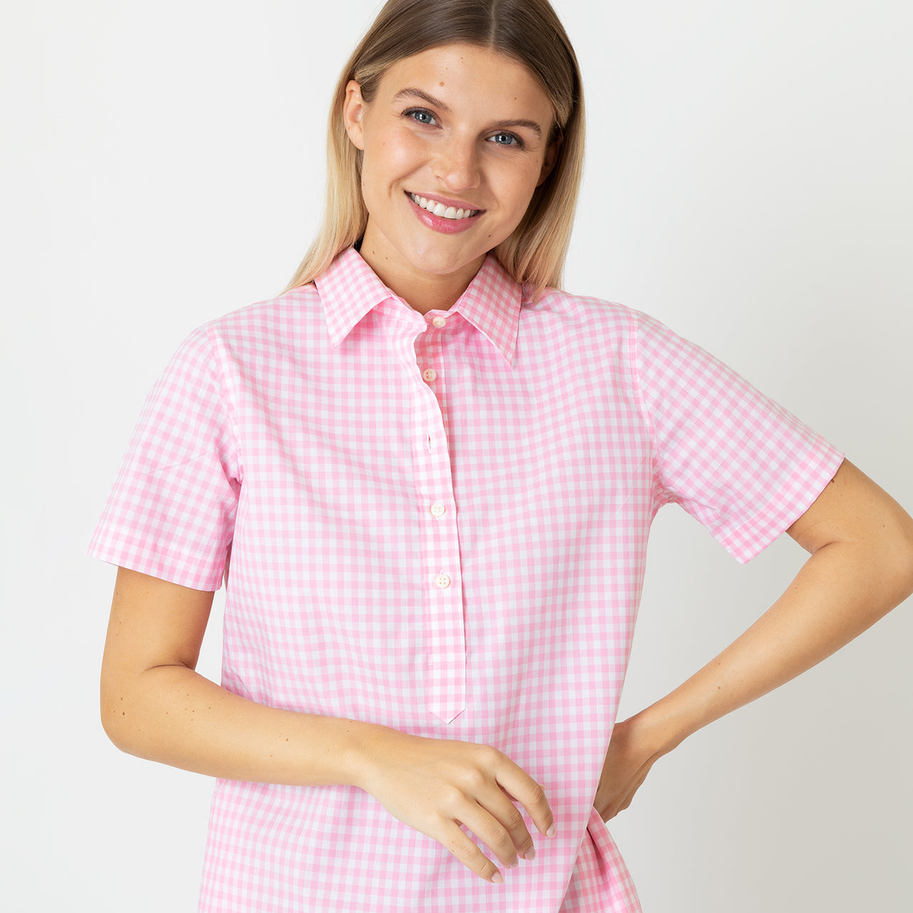 Made-to-Order Fabric in Pink Gingham Poplin