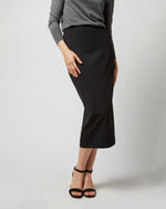 Load image into Gallery viewer, Long Pull-On Skirt in Black Ponte Knit
