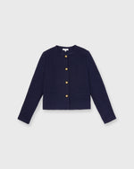 Load image into Gallery viewer, Megan Cardigan Jacket in Navy Bouclé Tweed
