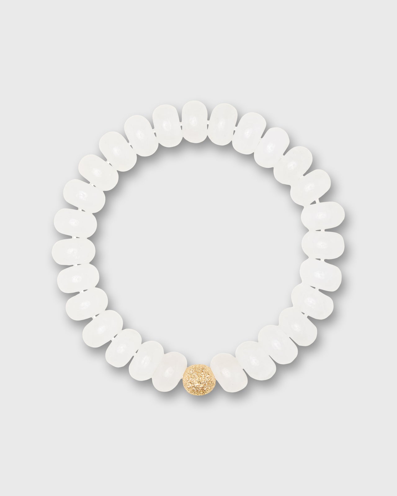Semi Precious Beaded Bracelet in Clear Quartz Monochrome
