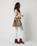 Load image into Gallery viewer, Cate Handwoven Satchel Bag in Dark Taupe Leather
