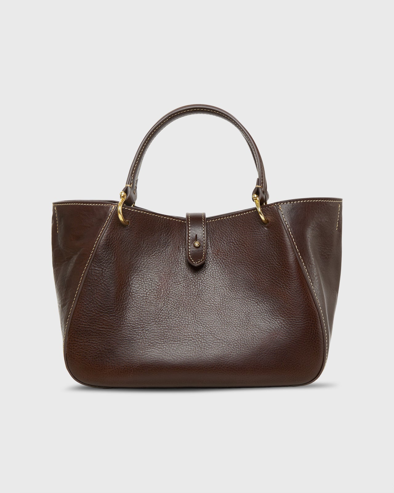 Annalisa Satchel Bag in Dark Brown Leather