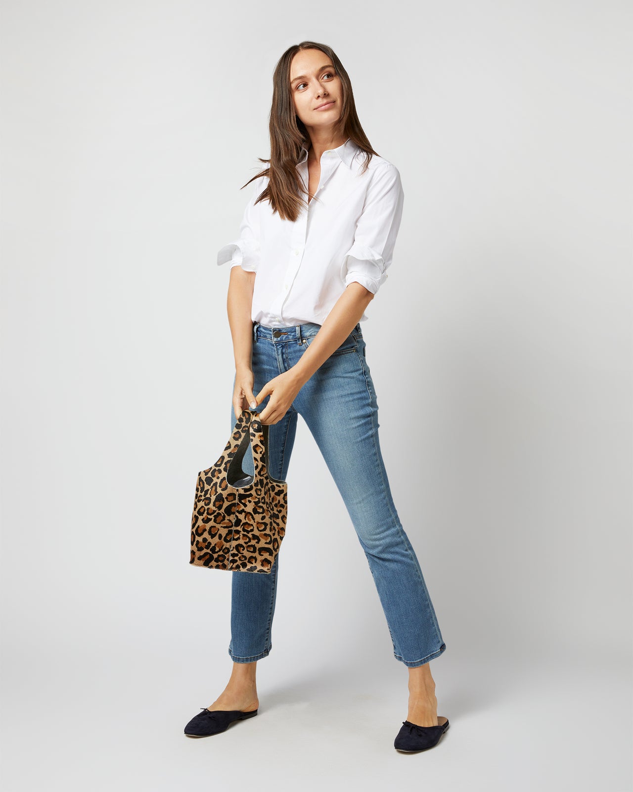 Paola Bucket Bag in Painterly Leopard Printed Pony
