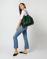 Load image into Gallery viewer, Cita Tote in Hunter/Bordeaux/Navy Pony

