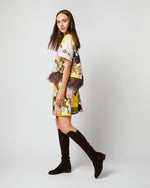 Load image into Gallery viewer, Mini Skirt in Big Flower Rose Heavy Cotton Stretch
