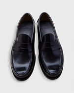 Load image into Gallery viewer, Handsewn Penny Loafer in Black Spazzolato Calf
