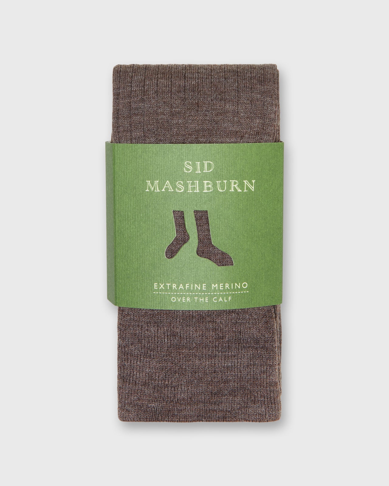 Over-The-Calf Dress Socks in Heather Brown Extra Fine Merino