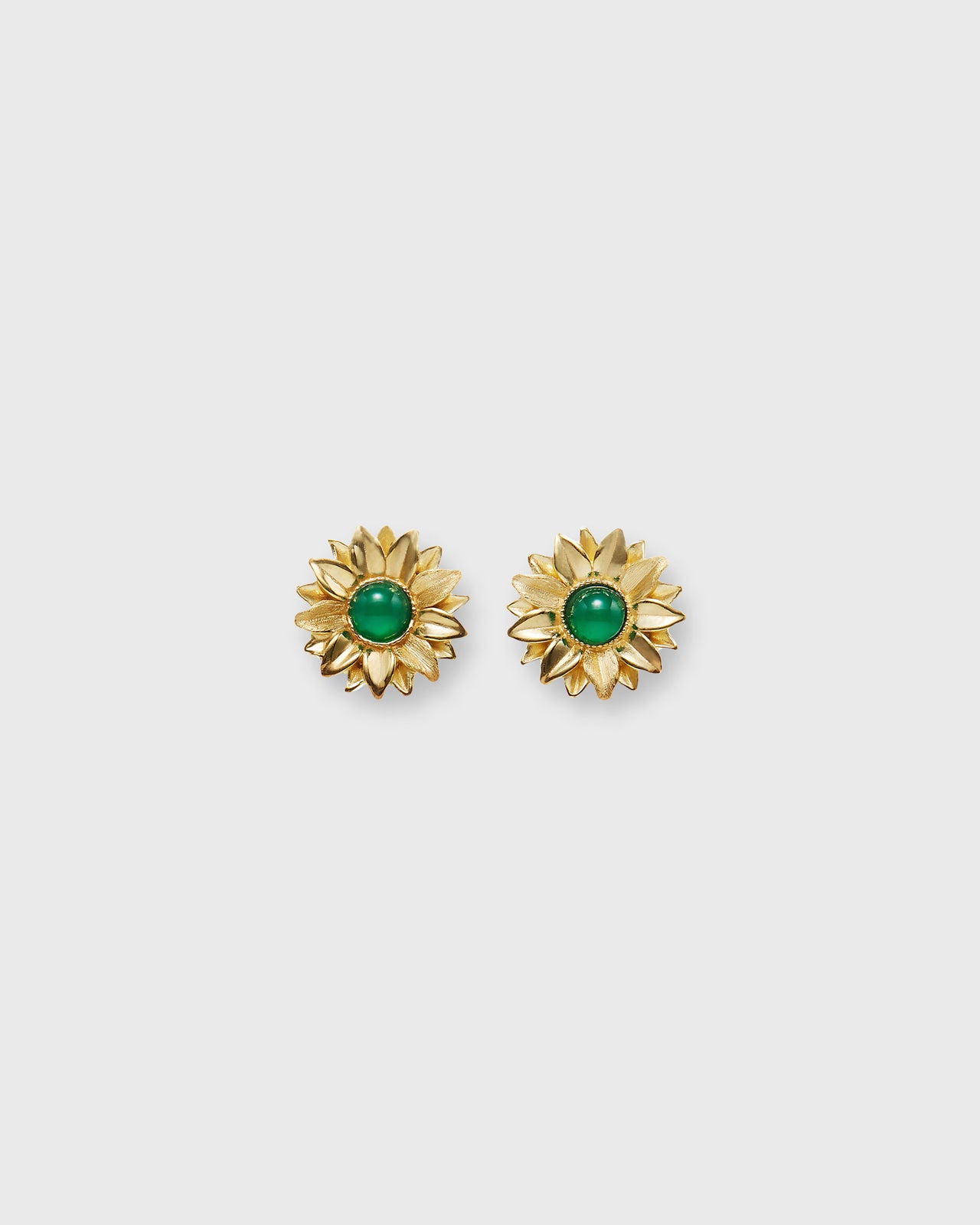 Limoncello Micro Earrings in Gold/Jade