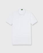 Load image into Gallery viewer, Short-Sleeved Knit Button-Down Popover Shirt in White Pima Pique
