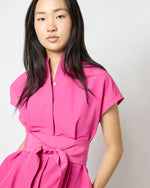 Load image into Gallery viewer, Gianna Maxi Shirtdress in Azalea Cotton/Nylon Faille
