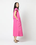 Load image into Gallery viewer, Gianna Maxi Shirtdress in Azalea Cotton/Nylon Faille
